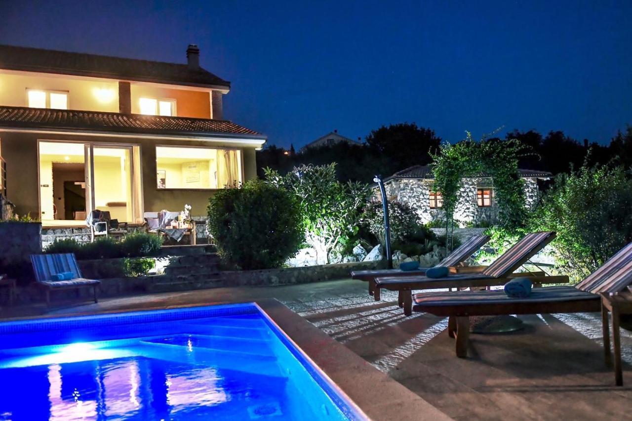 *****Pool House With Beautiful Seaview,Big Garden And Old Tavern***** Rijeka Bagian luar foto